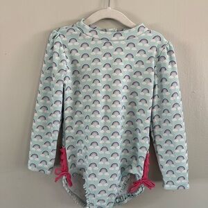 Rainbow Patterned Long Sleeve Swimsuit 4T